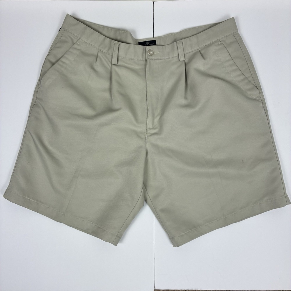 Dockers Khaki Shorts Mens Natural Fit Sz 38 Chino Flat Front Dad Shorts‎